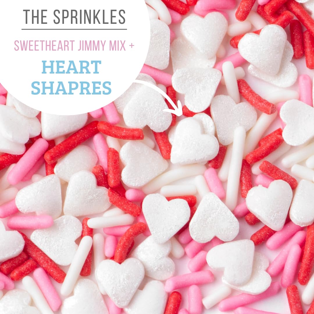 Sweets Indeed, Valentines Day Frosting Kit plus Heart Sprinkles, 3 Frosting Tubes, 2.5 ounces Sprinkes, 4 nozzles, 13.08 ounces, Perfect for baking and cookie decoarting (Sweetheart)