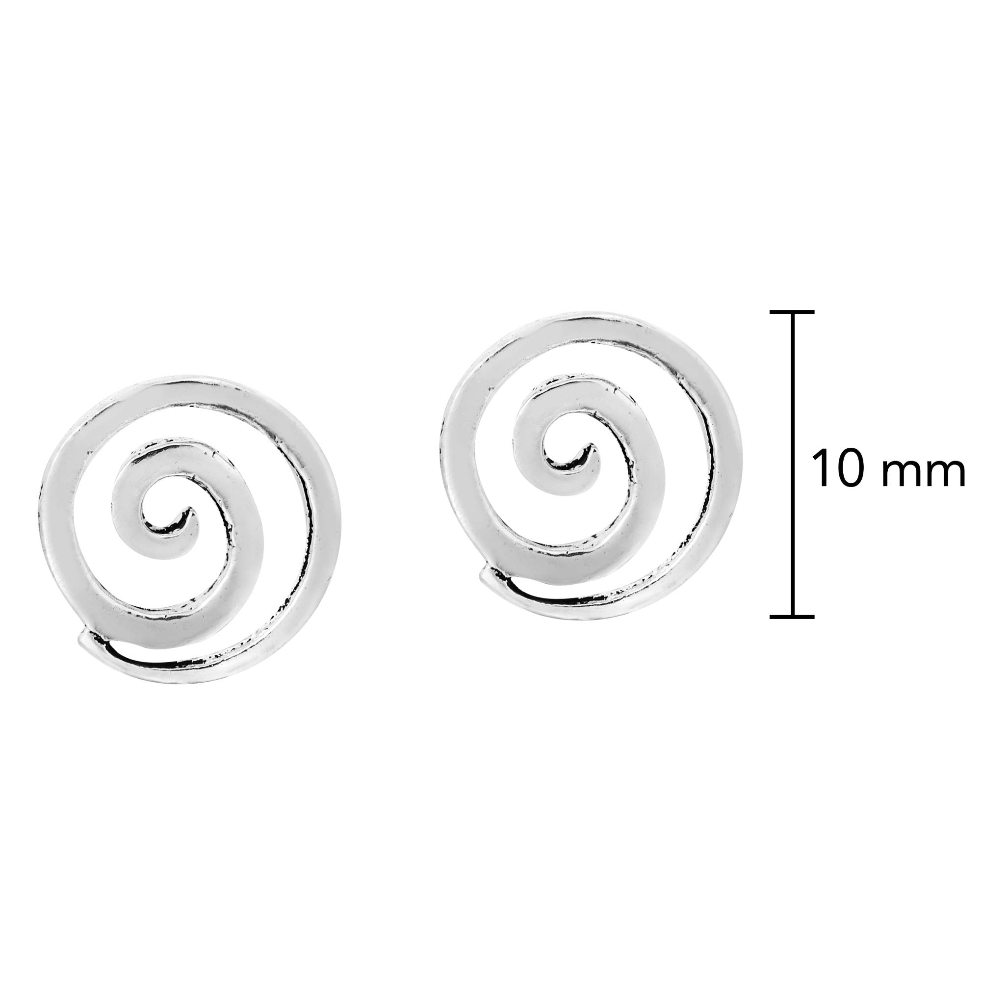 AeraVida Celestial Galaxy Spiraling .925 Sterling Silver Post Stud Earrings for Milky Way Universe Inspired Fashion Accessories with a Trendy Everyday Wear Kind of Vibe