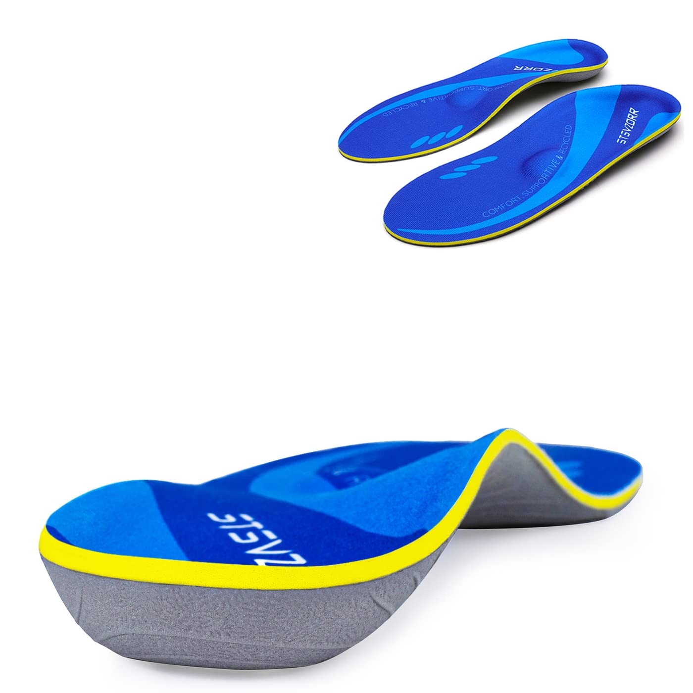 High Arch Support Insoles Plantar Fasciitis Orthotic Shoes Inserts Relieve Flat Feet Heel Pain Athletic Cushioning
