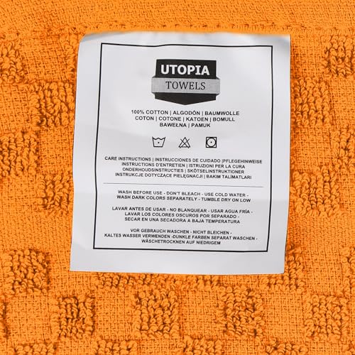 Utopia Towels Kitchen Towels [6 Pack], 15 x 25 Inches, 100% Ring Spun Cotton Super Soft and Absorbent Dish Towels, Tea Towels and Bar Towels (Orange)