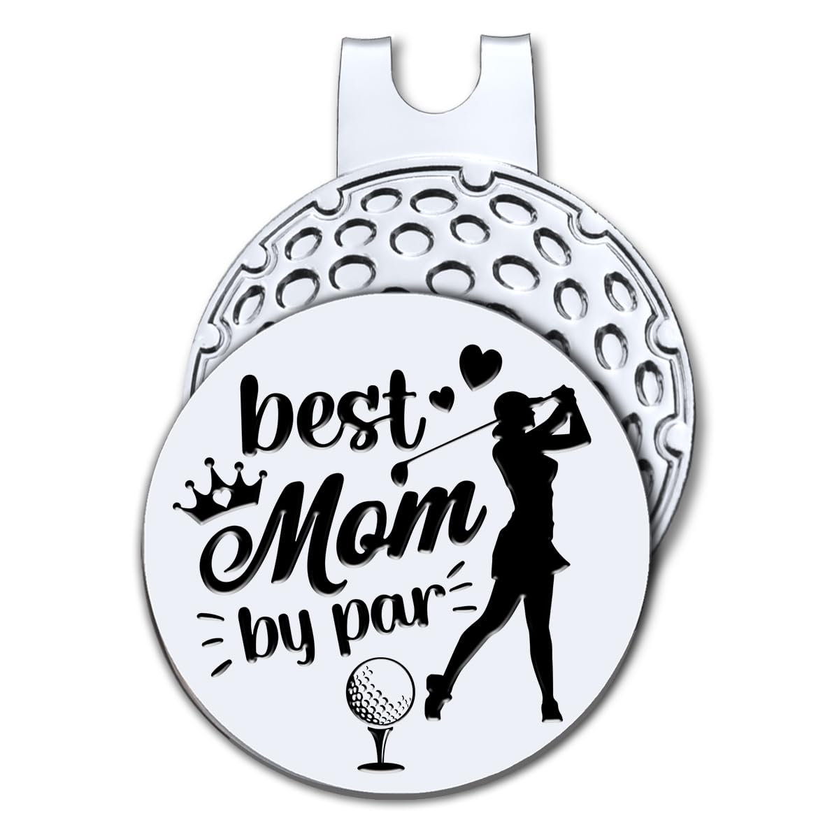 Hafhue Best Mom by Par Golf Ball Marker with Magnetic Hat Clip, Funny Golf Accessories and Golf Gifts for Women Mom, Birthday for Golf Fan Golfer Golf Lovers, Golf Novelty Gift