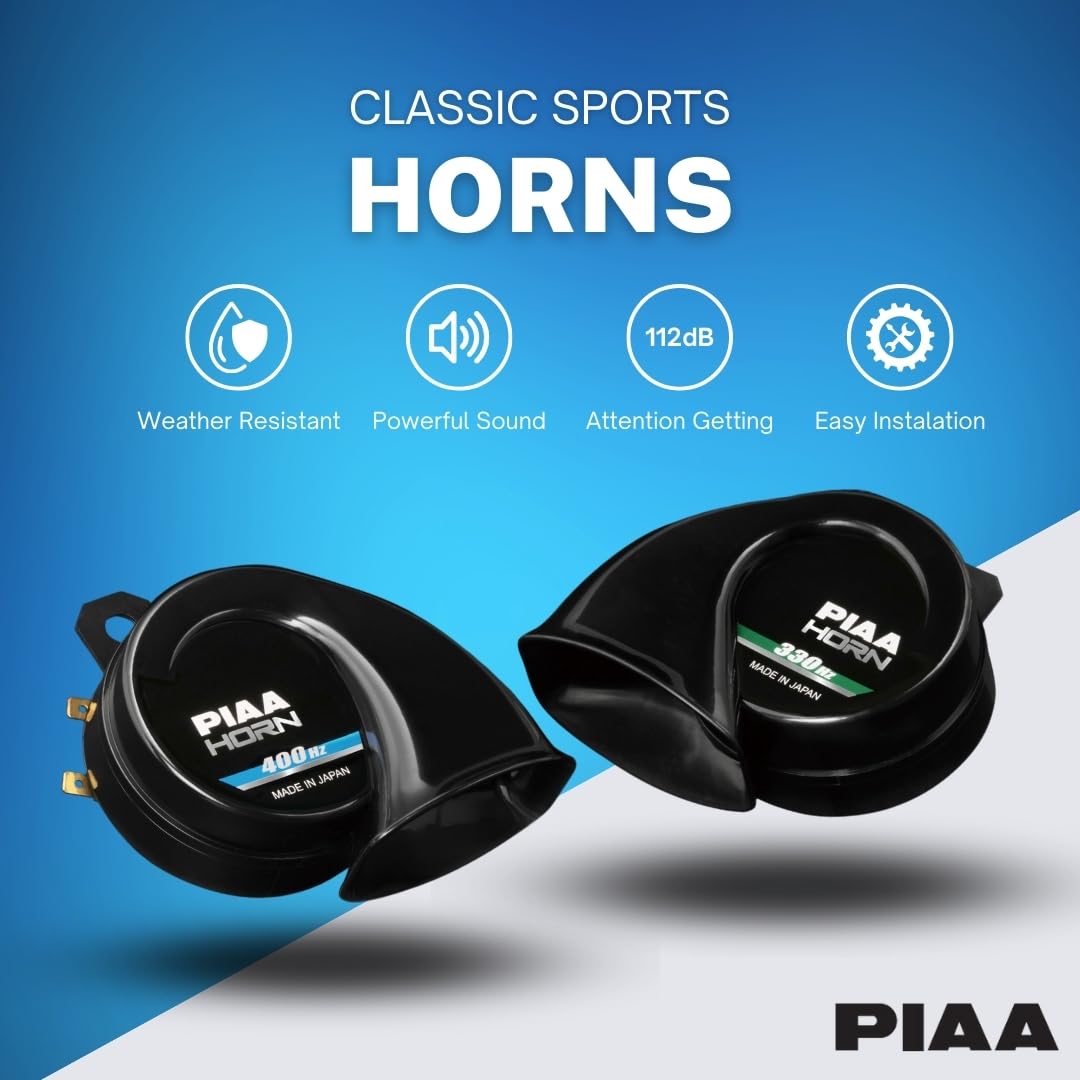 Piaa 85115 Superior 112Db 330Hz and 400Hz Twin Tone Bass Horn, Black