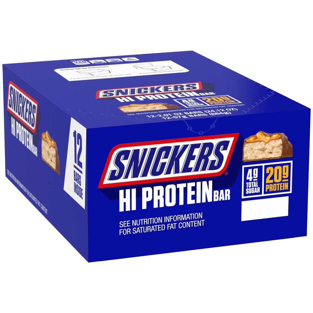 SNICKERS Peanut & Caramel Hi Protein Bar, 24.12 oz, 12 ct Box