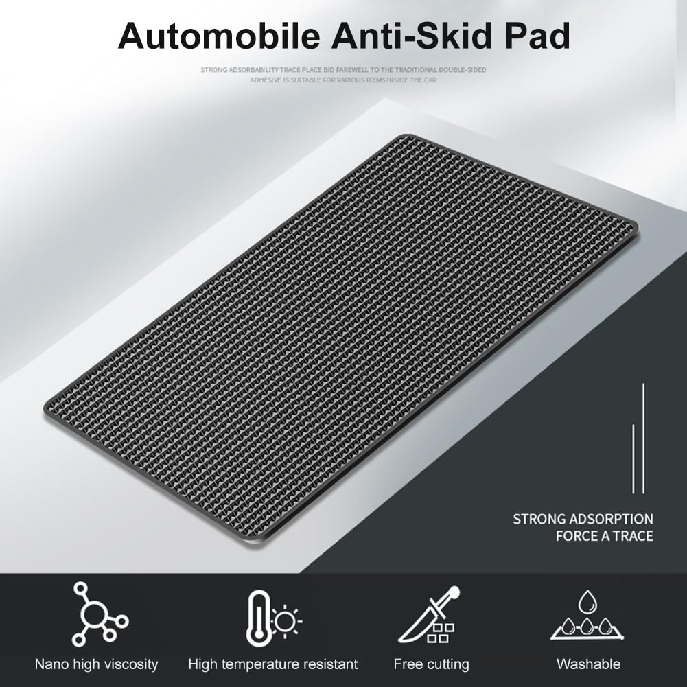 SJUTOUCI 3 in 1 Car Dashboard Anti-Slip Rubber Pads,Universal Car Non-Slip Magic Sticky Adhesive Mats for Phones Sunglasses Keys