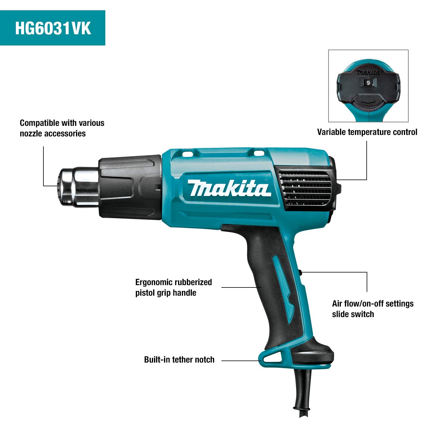 Makita HG6031VK Variable Temperature Heat Gun