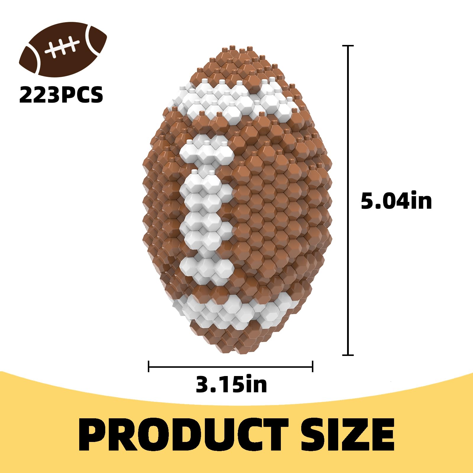 KADELE Football Block Set, Adults challenging STEM Block Decoration, Miniature 3D Educational Toys for 14 Years and Above, (223 Pieces)