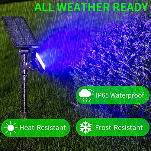 JSOT Solar Lights Outdoor Waterproof - Color Changing Solar Spot Lights Outside, Solar Powered Spotlight Landscape Lighting Halloween Spotlights for Tree Garden Yard Pathway Driveway House Christmas
