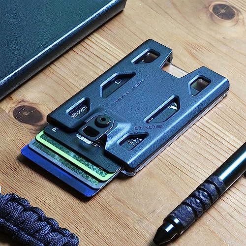 GOVO T4 Badge Holder No-Clip Version - Durable Polycarbonate ID Card Holder Holds 1 to 4 Cards (Black)