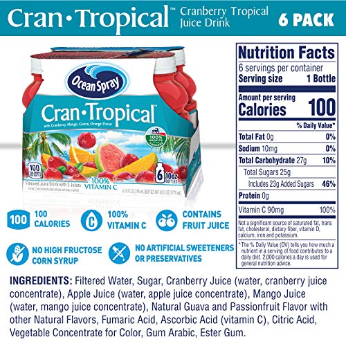 Ocean Spray® Cran-Tropical™ Cranberry Tropical Juice Drinks, 10 Fl Oz Bottles, 6 Count (Pack of 1)