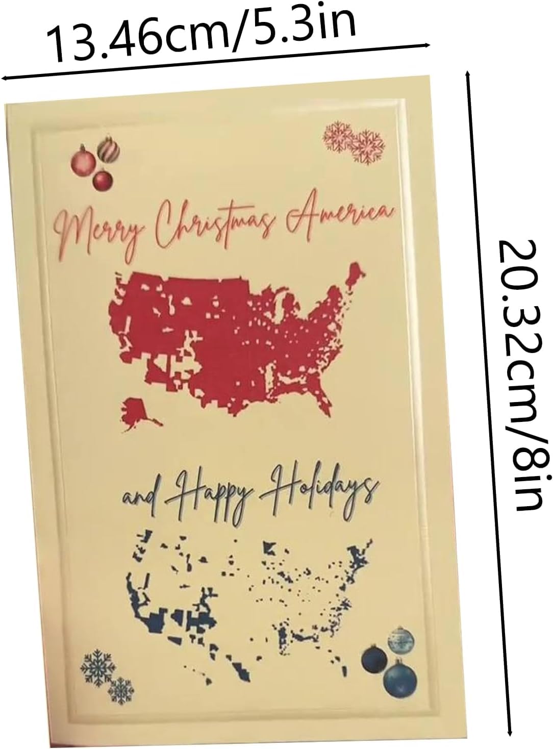 2024 Merry Christmas America Card, 2024 Presidential Election Map Cards, Patriotic Christmas Cards, Funny Greeting Cards Holiday Cards Xmas Gifts (10Pcs)