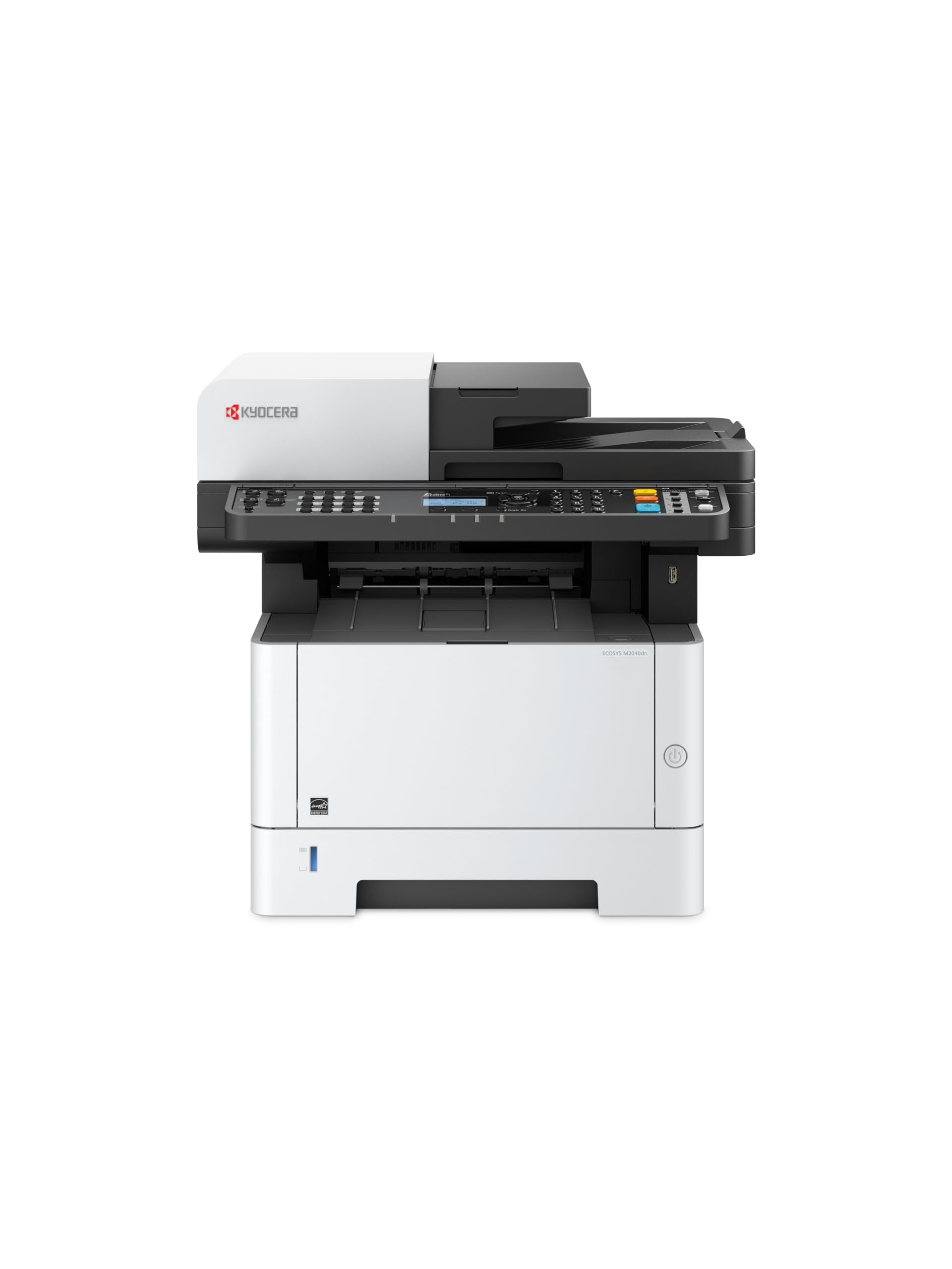 Kyocera ECOSYS M2040dn Monochrome Multifunctional Laser Printer (Print/Copy/Scan), 42ppm, Up to Fine 1200 dpi, Duplex, Mobile Print, 5 Line LCD Screen w/Hard Key Panel, Gigabit Ethernet, USB, 512 MB