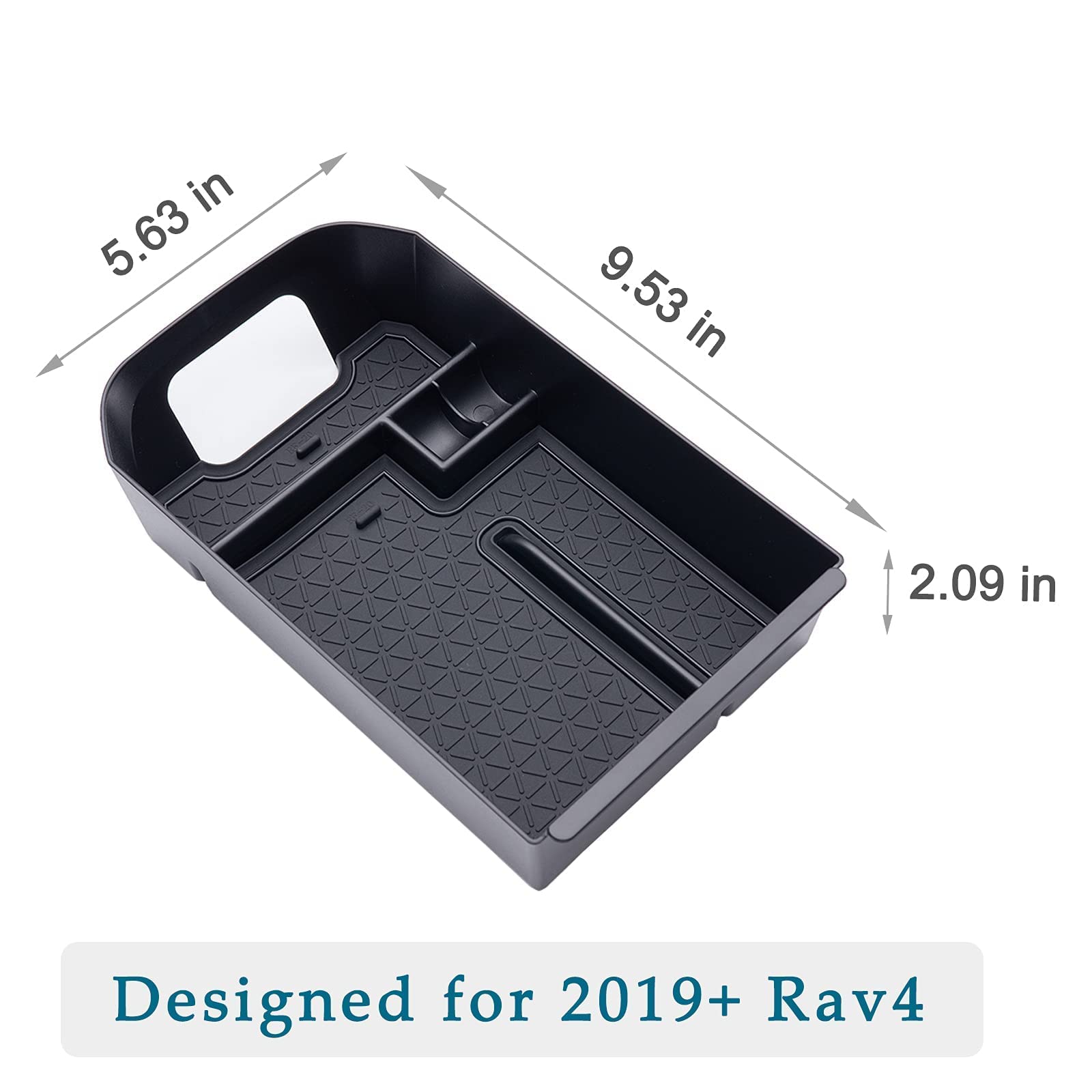 JDMCAR Center Console Tray Organizer Compatible with Toyota RAV4 Accessories 2024 2023 2022 2021 2020 2019 and 2021-2024 RAV4 Prime, Armrest Insert Container ABS Material Secondary Storage Box