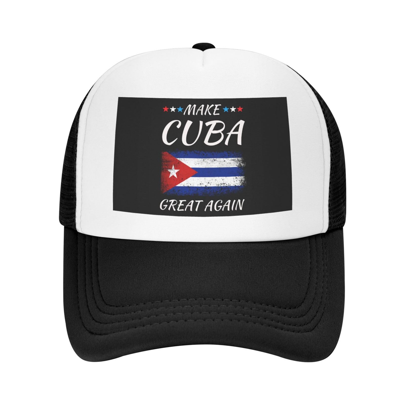 Make Cuba Great Again Adjustable Breathable Mesh Trucker Baseball Cap Unisex8 Black