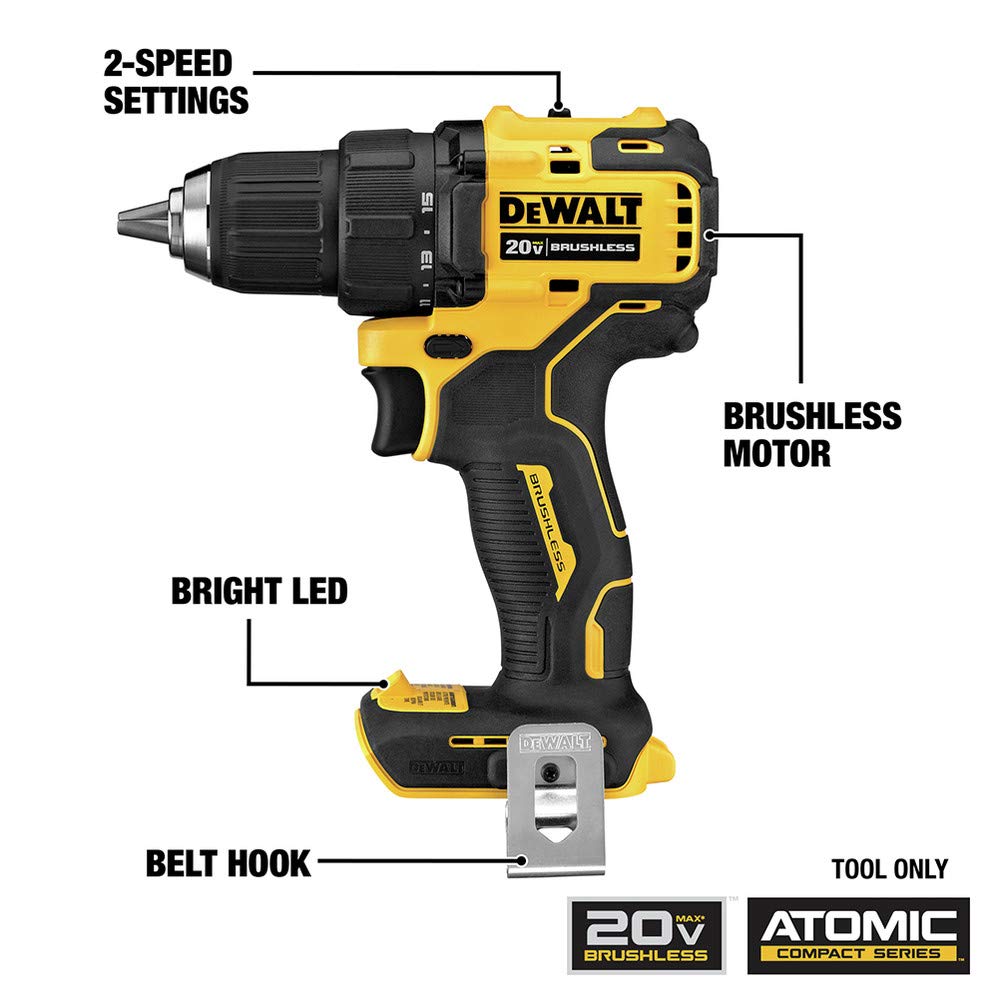 Dewalt DCK489D2 ATOMIC 20V MAX Brushless Lithium-Ion Cordless 4-Tool Combo Kit (2 Ah)