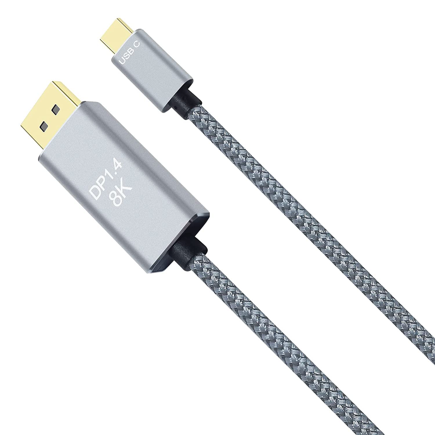 DCHAV 8K USB-C to DisplayPort Cable 3-Foot 4K@144Hz 8K@60Hz 2K@165Hz USB to DP Adapter Display Port Cord Nylon Braided Aluminum Connector for Monitor Computer Laptop Television Tablet