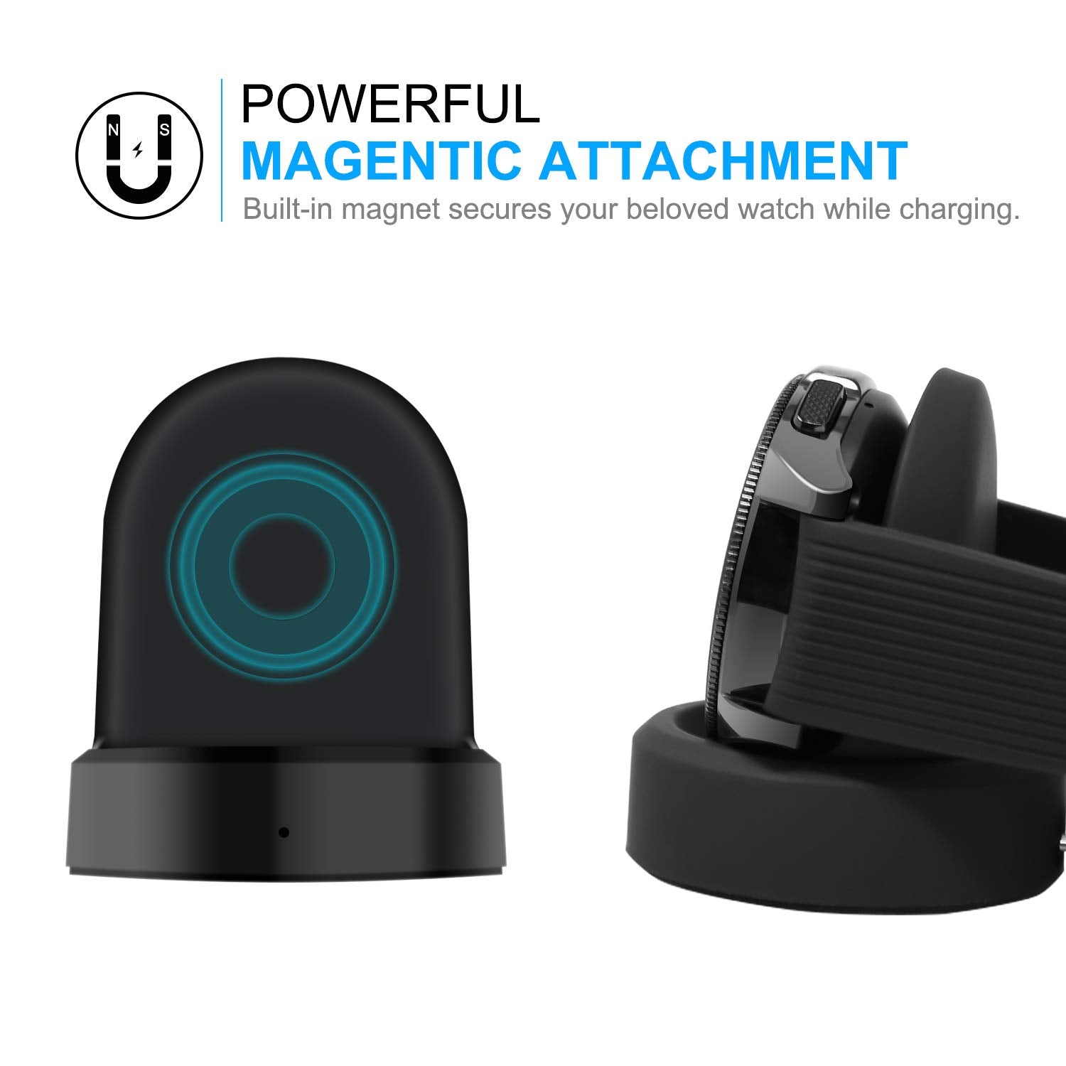 Charger Compatible with Samsung Galaxy Watch 42mm/46mm, Upgraded Charging Cradle Dock for Galaxy Watch SM-R800/R810/R815 Smart Watch Charger (Not for Active), Black