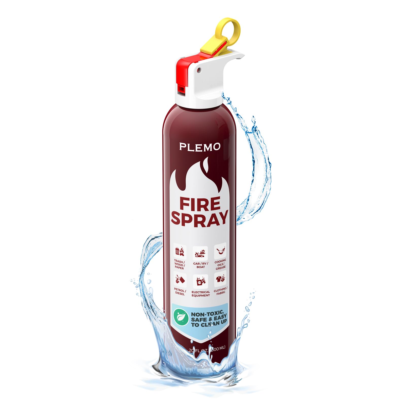 PLEMO Fire Extinguisher for Home, All-in-1 Fire Extinguisher for Car, Kitchen, RV, Garage, Truck, and Camping, Fire Spray Cold-Resistant, F60L, 1-Pack