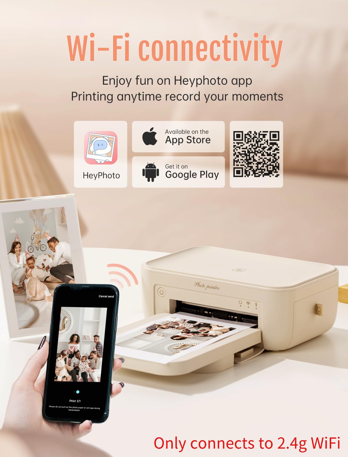 HPRT Photo Printer 4x6,+20 Sheets&1ribbon,Wi-Fi Wireless Instant Picture Printer for iPhone, Android, Smartphone, Thermal Dye-Sublimation Printer,AR Video Printing,Portable Photo Printers for Home Use