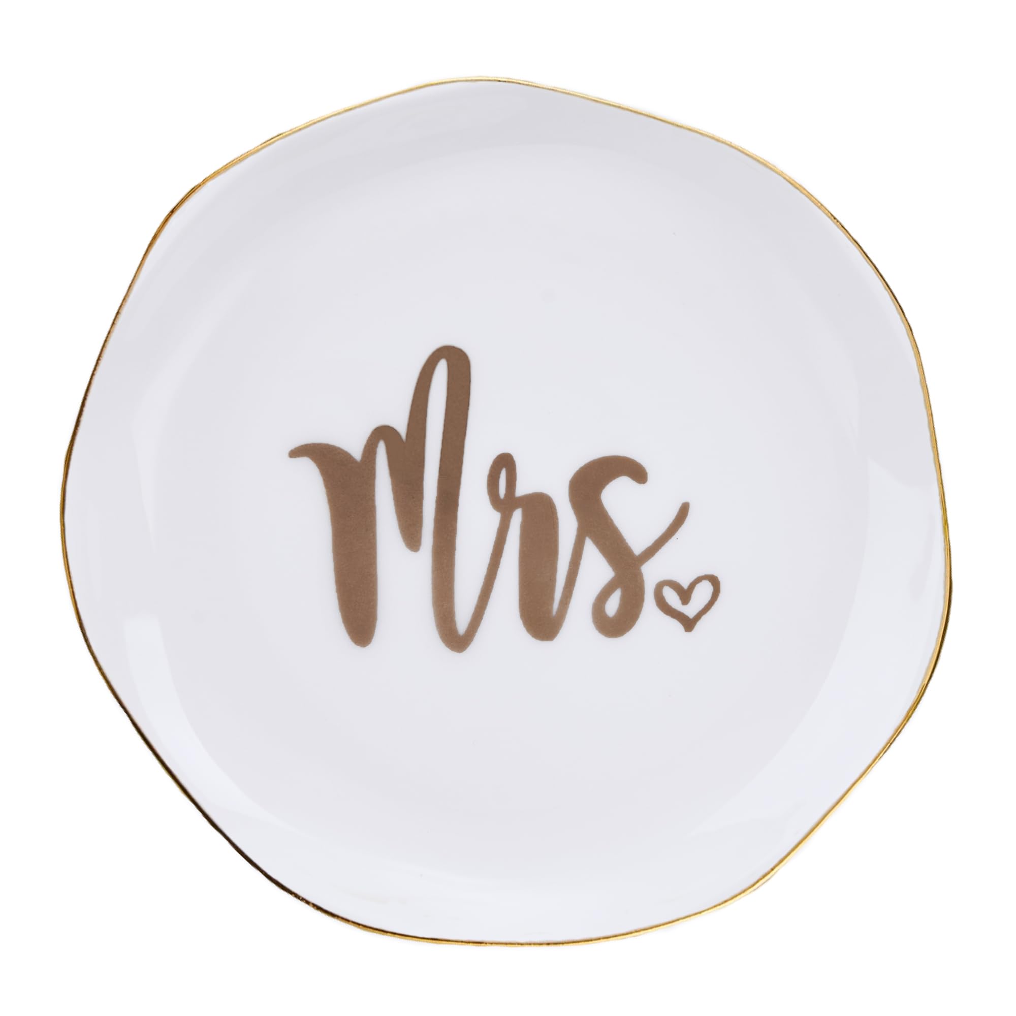 COZITED Mrs. Ring Dish Engagement Wedding Ring Holder Jewelry Dish Tray, Engagement Wedding Gifts for Couples Bridal Shower Gifts Bachelorette Gifts for Bride Future Mrs. Gift