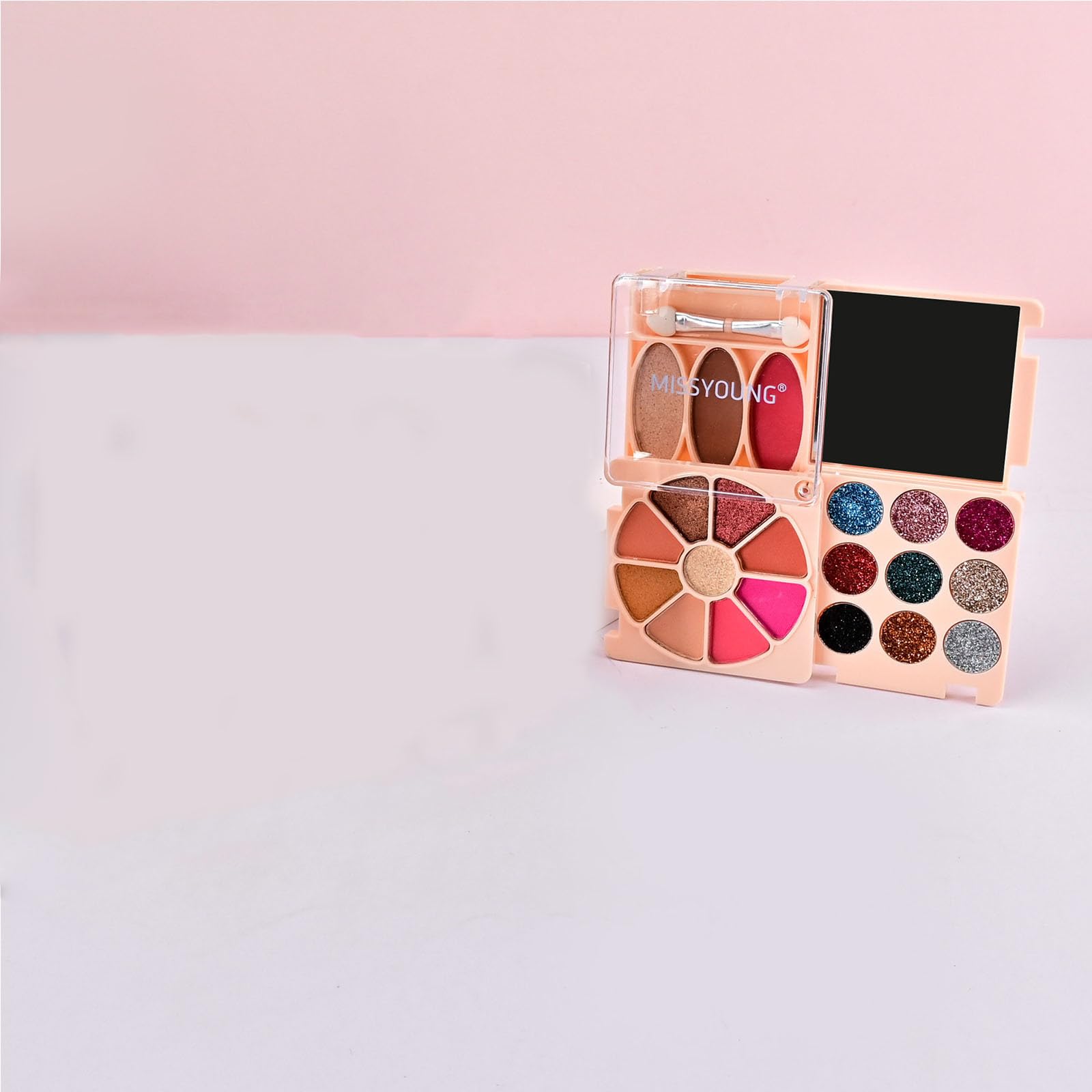 YJLYQF Eye Shadow Palette Makeup Eyeshadow Blush Contouring Highlighting Glitter Multifunctional makeup Set Comes With Mirror And Brush Portable Travel Size(1pc 20color)