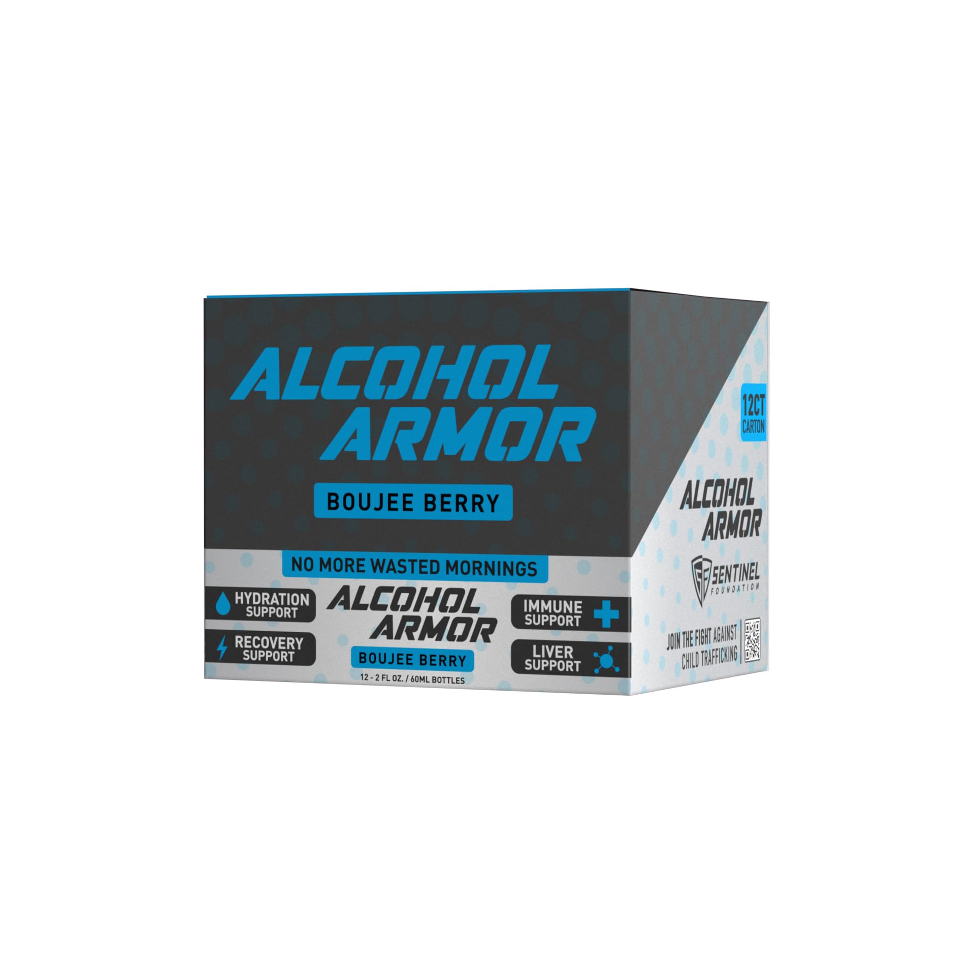 Alcohol Armor Boujee Berry Elixir - Hydration Support, Essential Vitamins and Electrolytes, Vitamin B12, Milk Thistle - 12 Pack