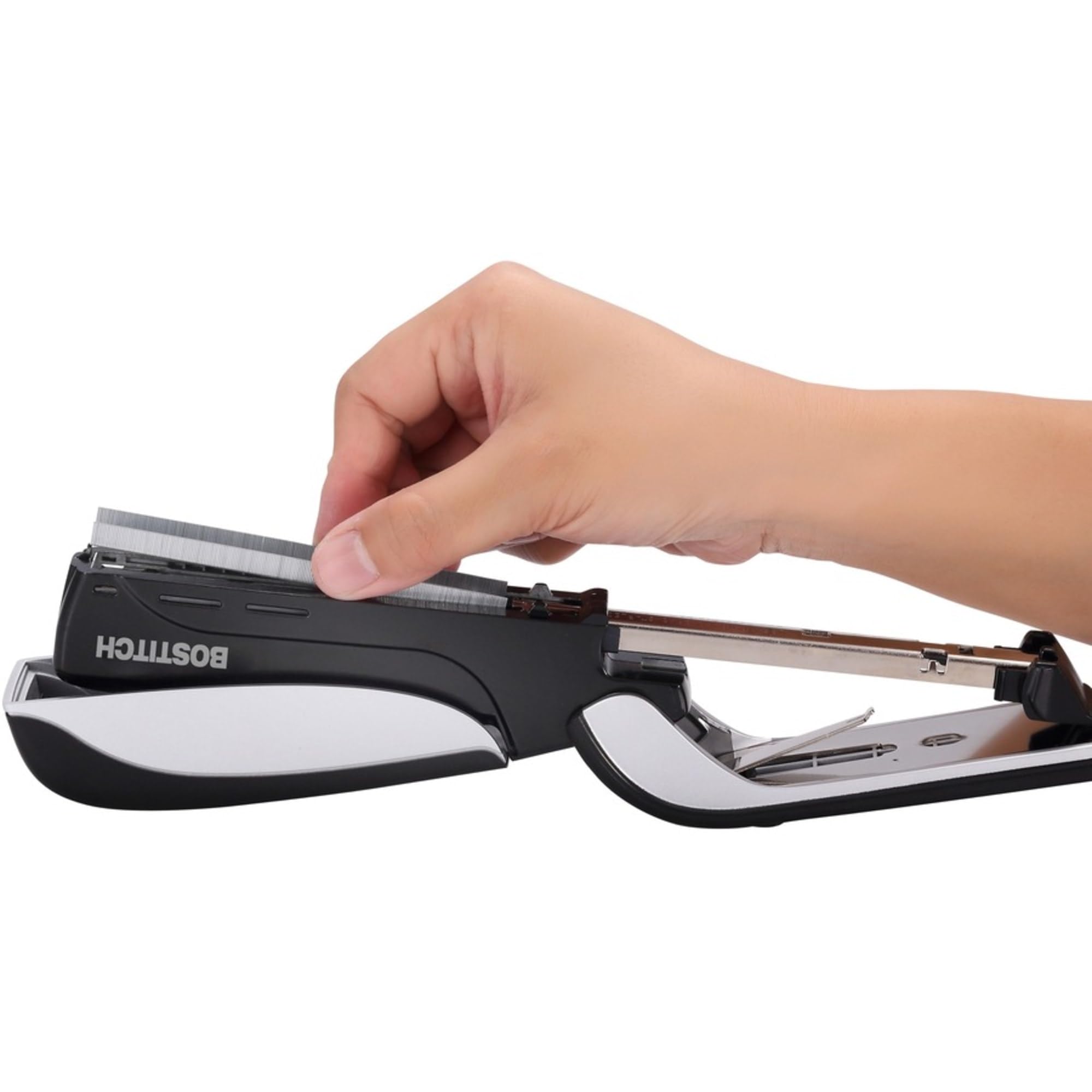 Bostitch Office Premium Spring-Powered Desktop Stapler- One Finger, No Effort - Black/Gray (1140)