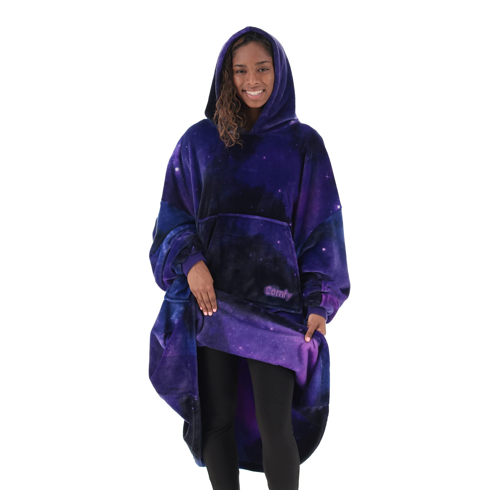 THE COMFY Dream | Oversized Light Microfiber Wearable Blanket, One Size Fits All, Seen on Shark Tank (Galaxy)