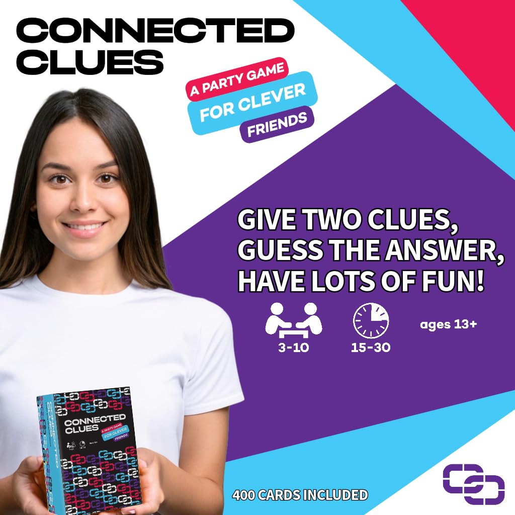 Connected Clues - A Party Game for Clever Friends | Phrase Guessing Fun Based on The Popular Before and After Game Show Category | Trivia with a Twist