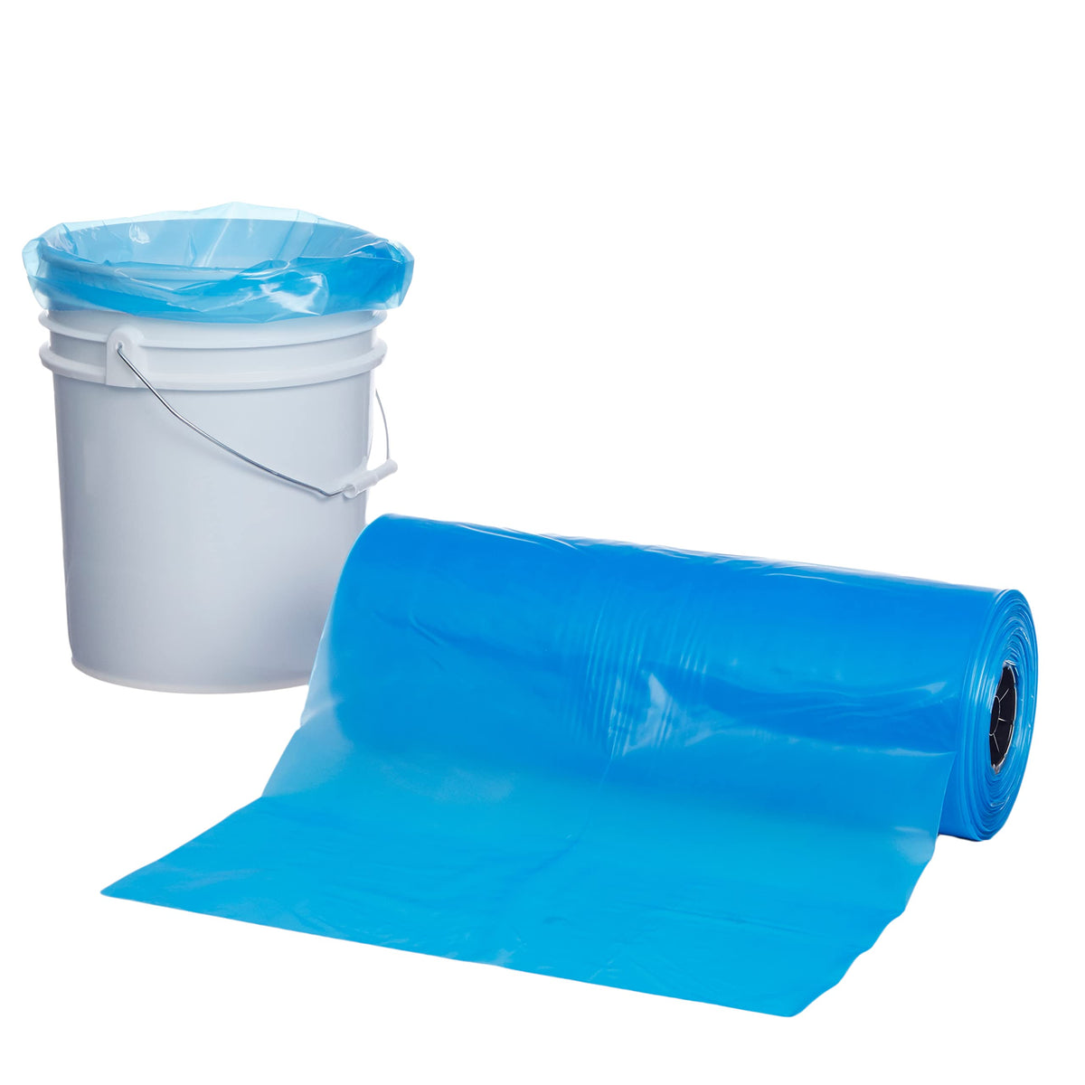 Hudson Exchange-MOD158817 LDPE 5 Gallon Bucket Liner, Food Grade, 20" W x 30" L, 3 Mil, Blue, Roll of 200