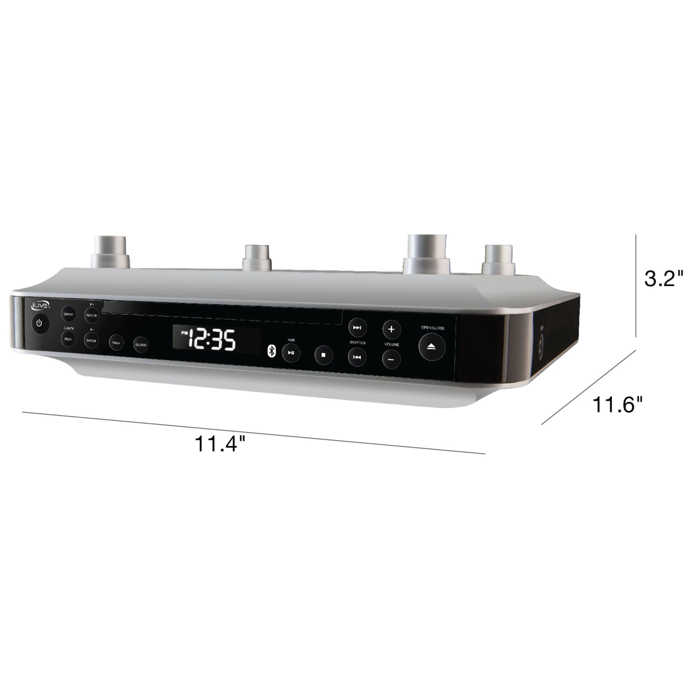 iLive iKBC384S Bluetooth Under the Cabinet Radio with CD Player