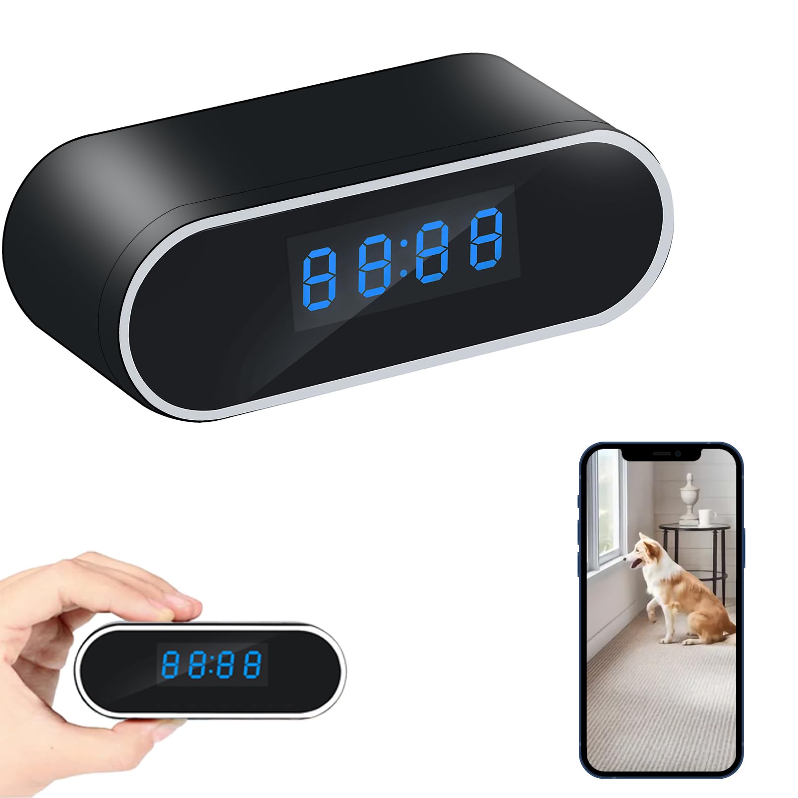 YUSYING 1080P Indoor Camera Mini Baby Monitor WiFi Home Hidden Clock Security Video Nanny Camera Night Vision Motion Detection Remote View