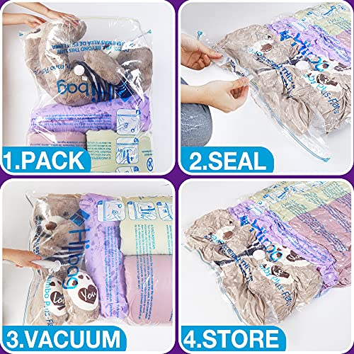 XXL Jumbo 47''X35'' Vacuum Storage Space Saver Bags Extra Large for Blanket, Bedding, Comforters and Huge Stuffed Toy, Pump Not Included (6 Pack)