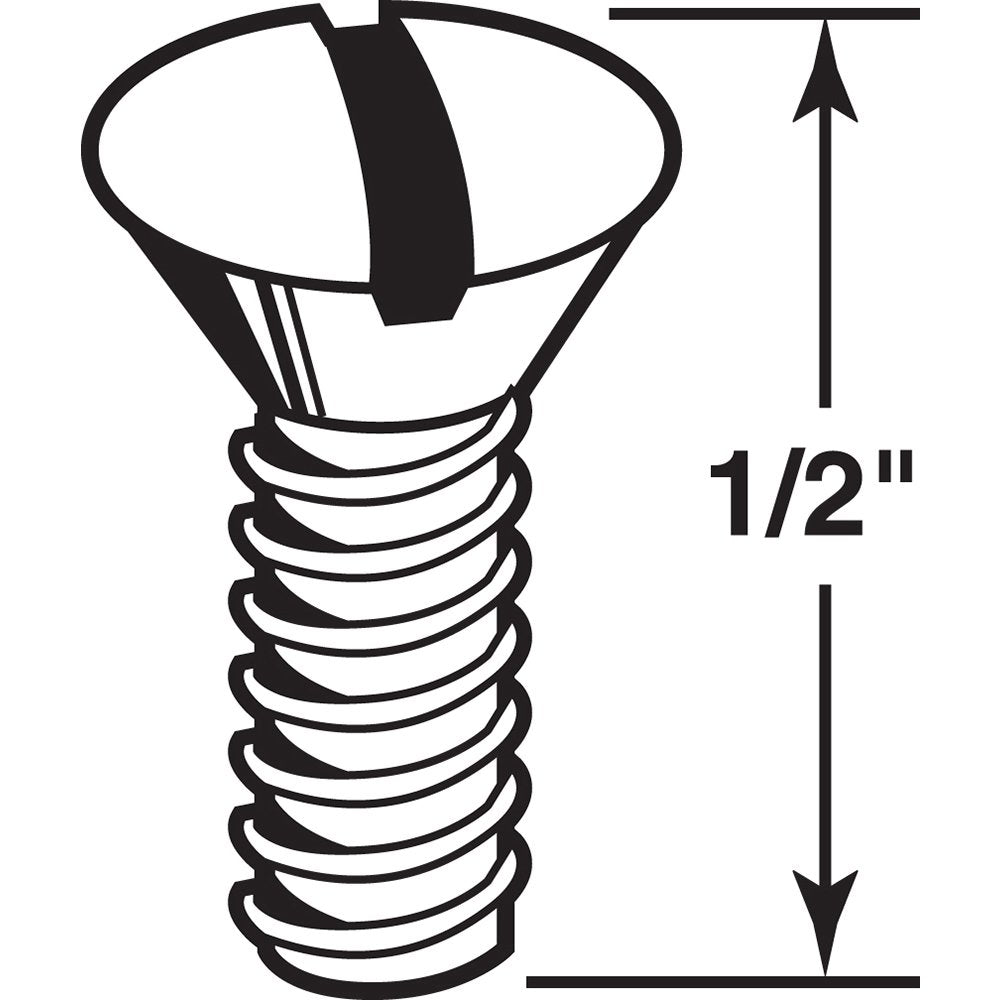 Prime-Line MP9191 Wall Plate Screws, #6-32 x 1/2 In., Steel Construction, White, Oval (100 Pack)