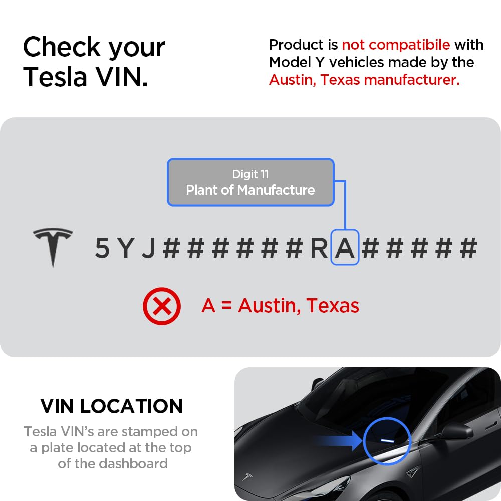 Spigen Under Screen Storage Organizer for Tesla Model Y (2020-2024) & Model 3 (2017-2023) [Not Compatible with Model Y Juniper 2025/26 & Model 3 Highland 2024/25]