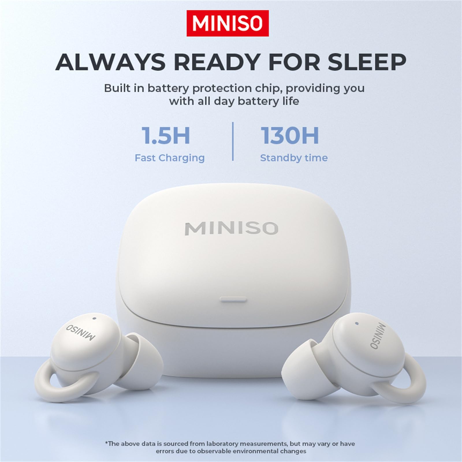 MINISO X10 Bluetooth Sleep Wireless Earbuds Noise Blocking Earbuds Comfortable Fit Bluetooth 5.4 Earphones for Sleep Sounds Side Sleeper in-Ear Wireless Headphones for Sleeping Flat Ear Buds