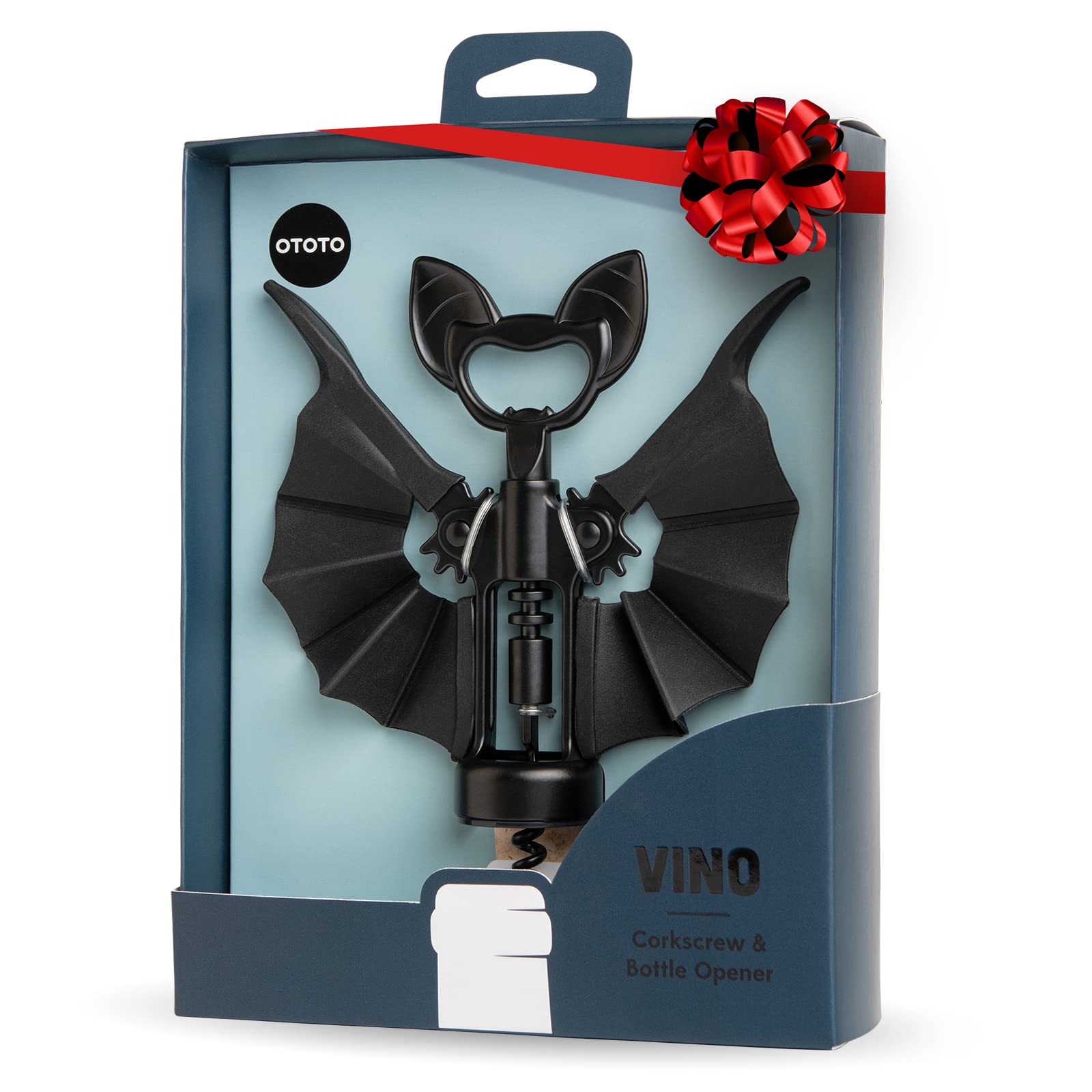 OTOTO 2-in-1 Wine & Beer Opener, Goth Halloween Gifts, Gothic Wine Accessories & Gifts for Wine Lovers, Spooky Corkscrew Bottle Opener, Wine Accessories, Wine Gifts, Cool Kitchen Gadgets (Vino)