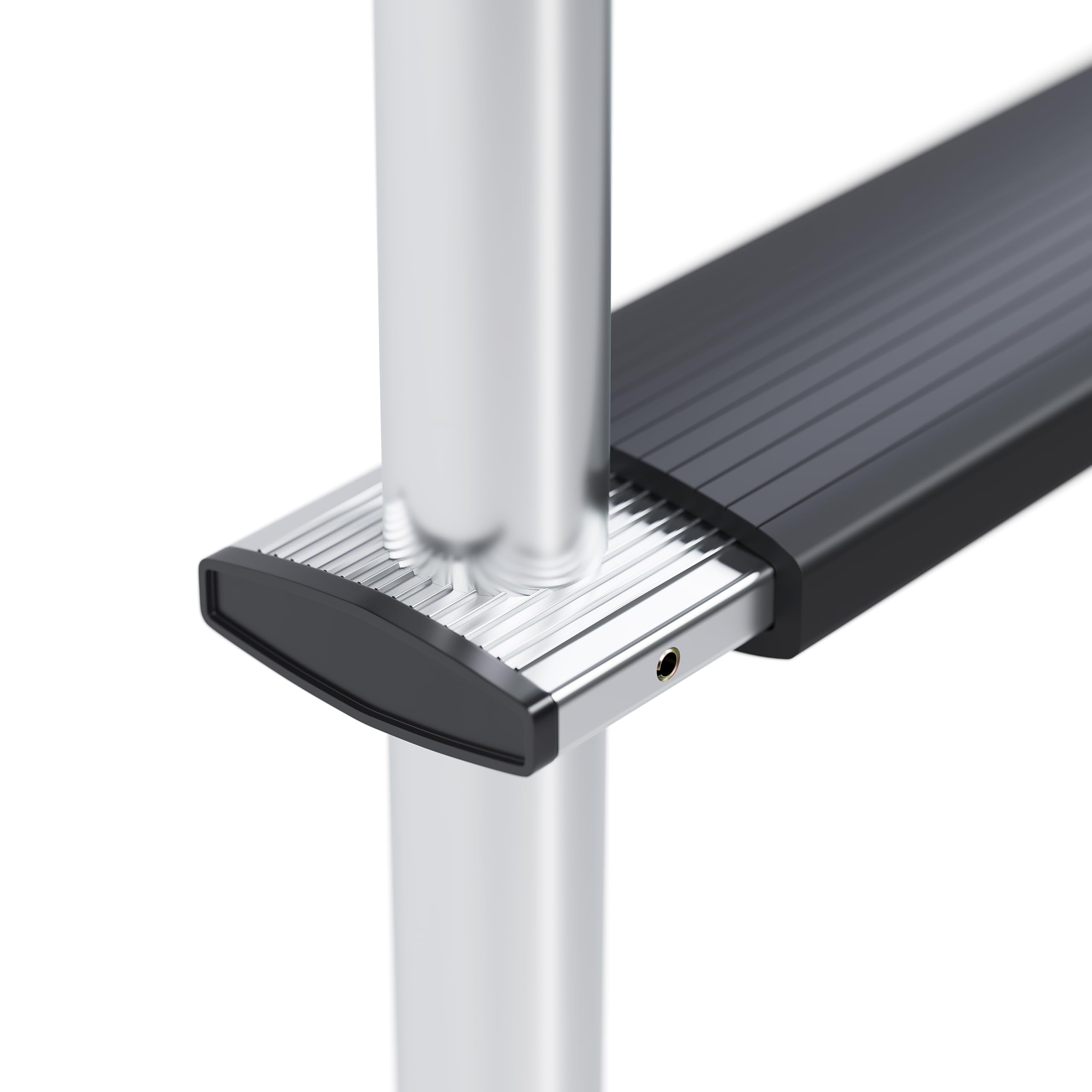 KUAFU 60'' Bunk Ladder Compatible with RV W/Hook and Rubber Foot Pads Aluminum Anti-Slip Bunk Bed Dorm Loft Home Appartments Ladder Lightweight and Sturdy Design for Safe Climbing 450LBS