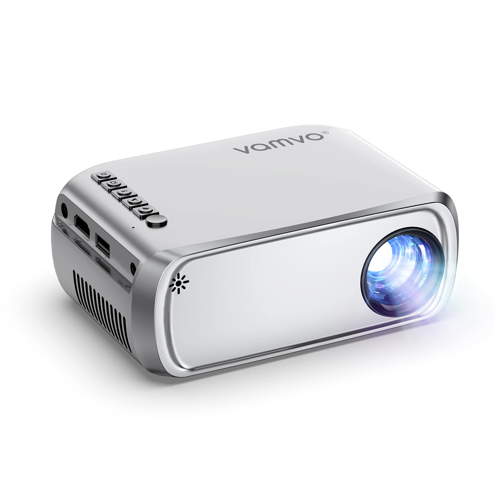 Projector, Vamvo Mini Projector, Home Theater Video Projector,Portable Movie Projector Compatible with TV stick/PS4/HDMI/USB/VGA/AV/Smartphone/TV Box/Laptop/ iOS/Android (Basic)