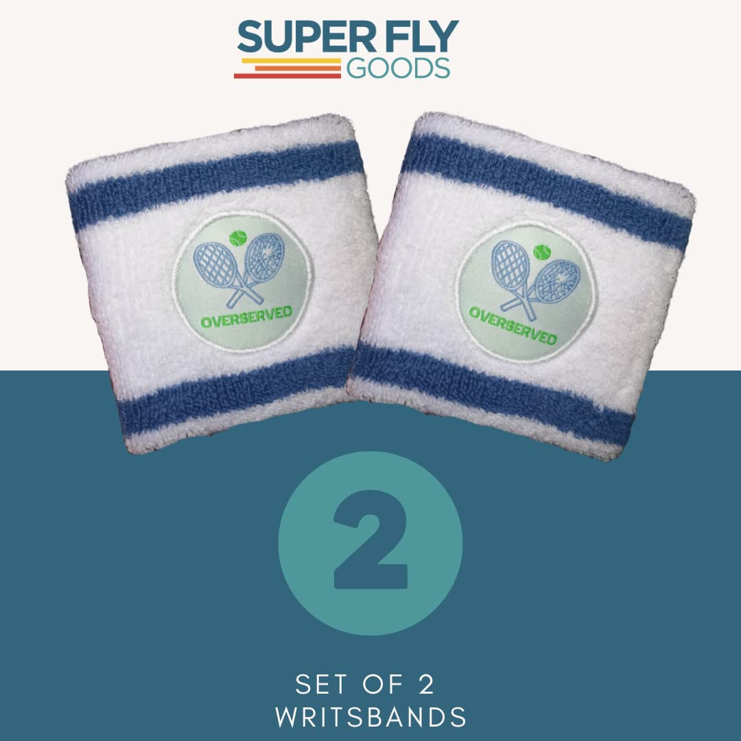 Super Fly Goods Sweatbands Pickleball Golf Tennis Great Gift or for Your Sports or Team (Tennis Wristband Set)