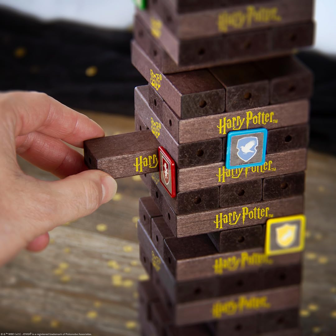 Jenga: Harry Potter | Build The Grand Staircase of Hogwarts to Reach The Classroom | Based on Harry Potter Film Franchise | Collectible Jenga Game | Unique Gameplay with Custom Dice