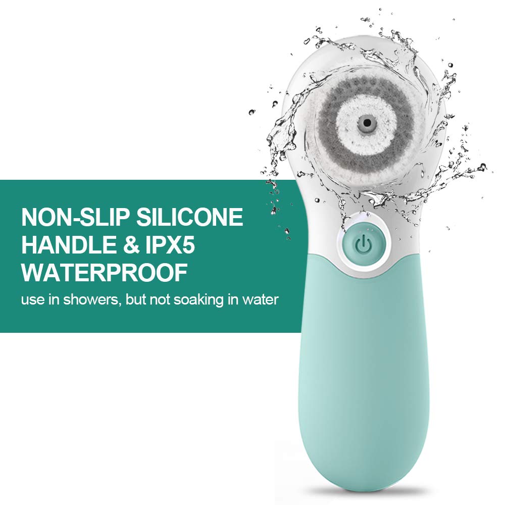 Facial Cleansing Brush Electric Facial Exfoliating Massage Brush with 3 Cleanser Heads and 2 Speeds Adjustable for Deep Cleaning, Removing Blackhead, Face Massaging