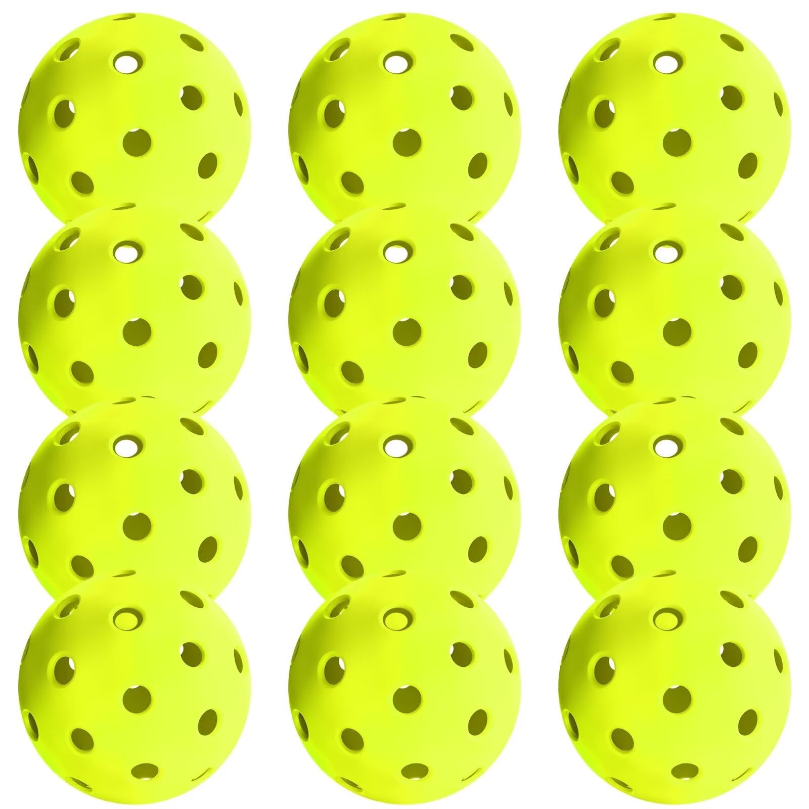 MOONHILL Pickleball Balls - Pickleball Accessories Set - Premium 12Packs 40-Holes Outdoor Pickleball Balls - Gifts for Women, Mens, Girls, Standard Pickle Balls for All Style Pickleball Paddle