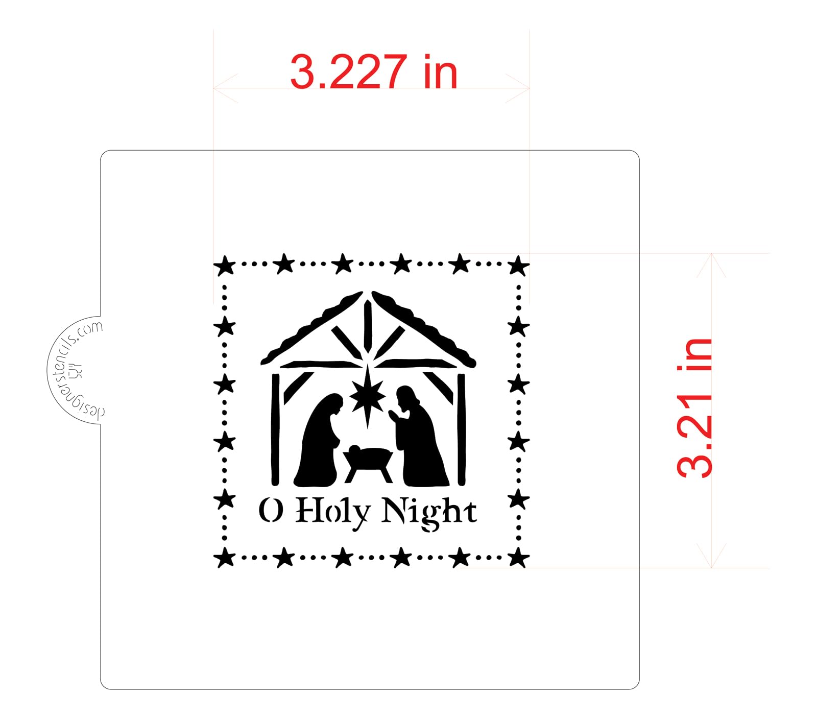 O Holy Night Nativity Scene Cookie and Craft Stencil by Designer Stencils