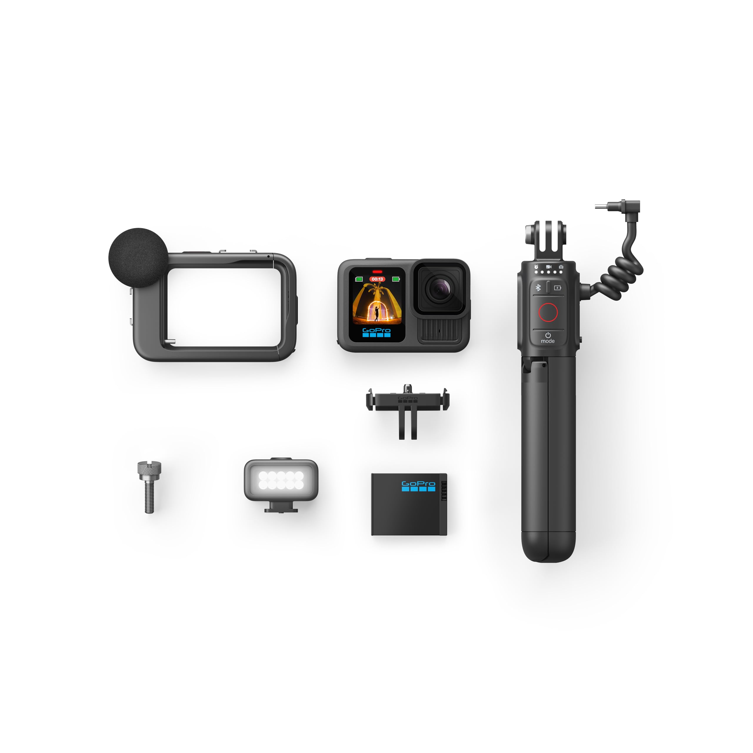 GoPro HERO13 Black Creator Edition - Includes HERO13 Black, Volta (Battery Grip, Tripod, Remote), Media Mod, Light Mod, Enduro Battery, Magnetic Latch Mount and Carrying Case