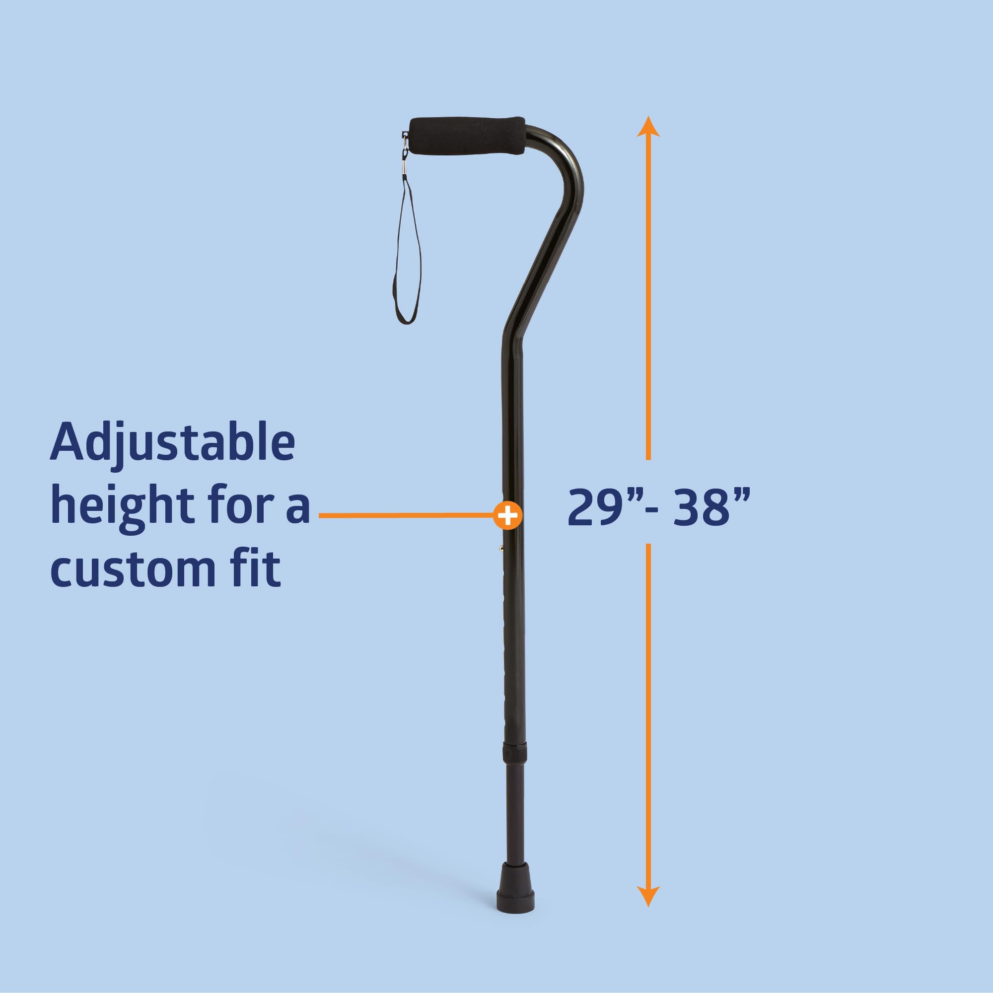 Medline Aluminum Offset Walking Cane for Seniors & Adults is Portable and Lightweight for Balance, Knee Injuries, Mobility & Leg Surgery Recovery