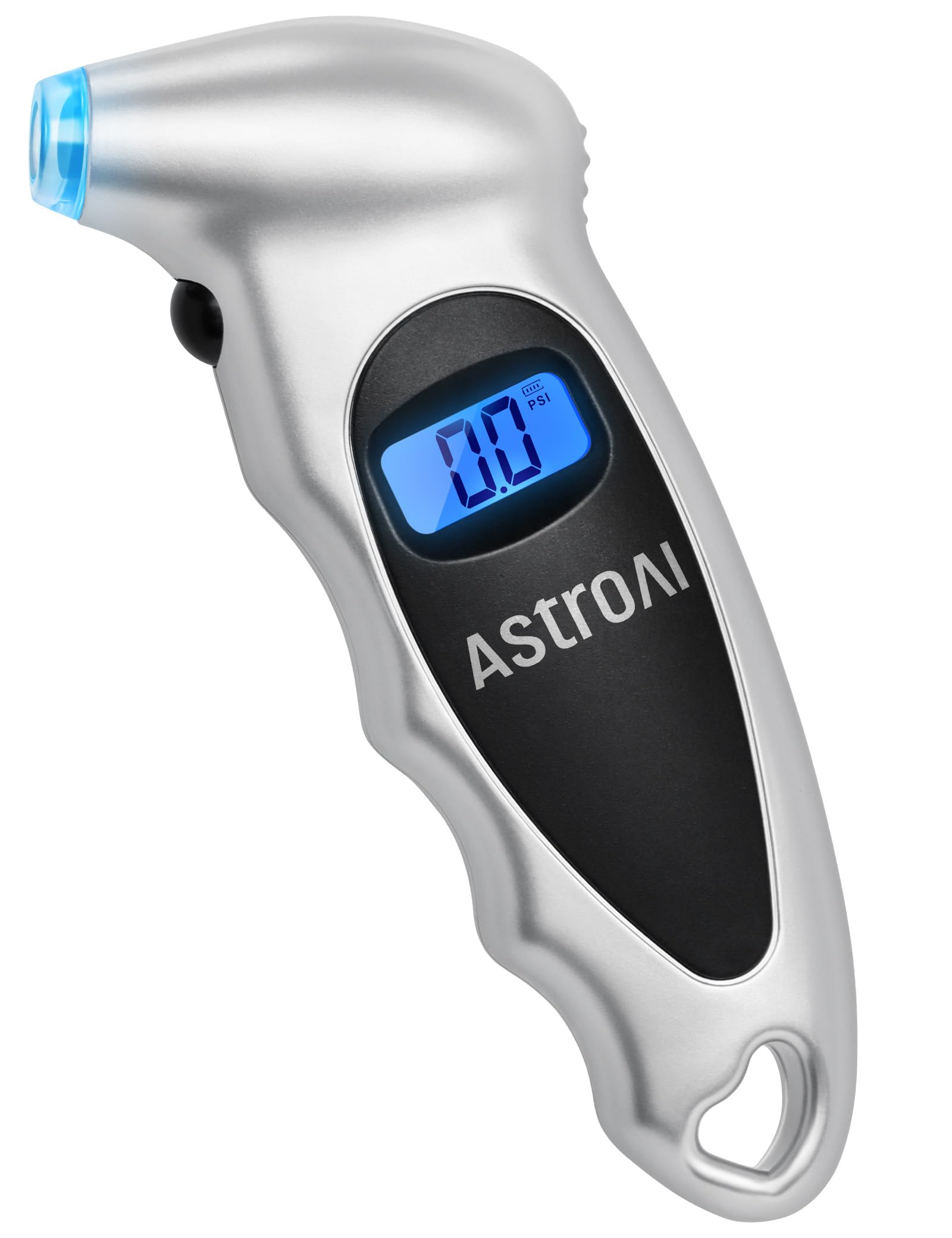 AstroAI Tire Pressure Gauge Digital 0-150PSI (Accurate in 0.1 Increments), 4 Units Stocking Stuffers for Car Truck Bicycle with Backlight LCD and Presta Valve Adaptor, Sliver