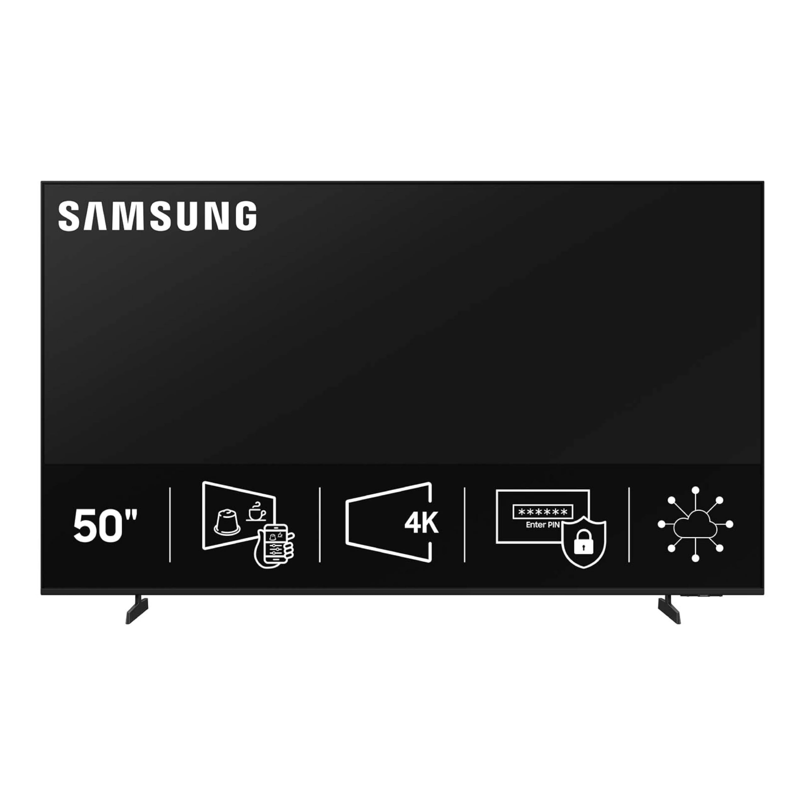 Samsung’s 50” 4K BEFX-H Business Pro TV, UHD Resolution, SmartThings Pro, High Dynamic Range, Sleek Design, Samsung VXT, LH50BEFHLGFXGO