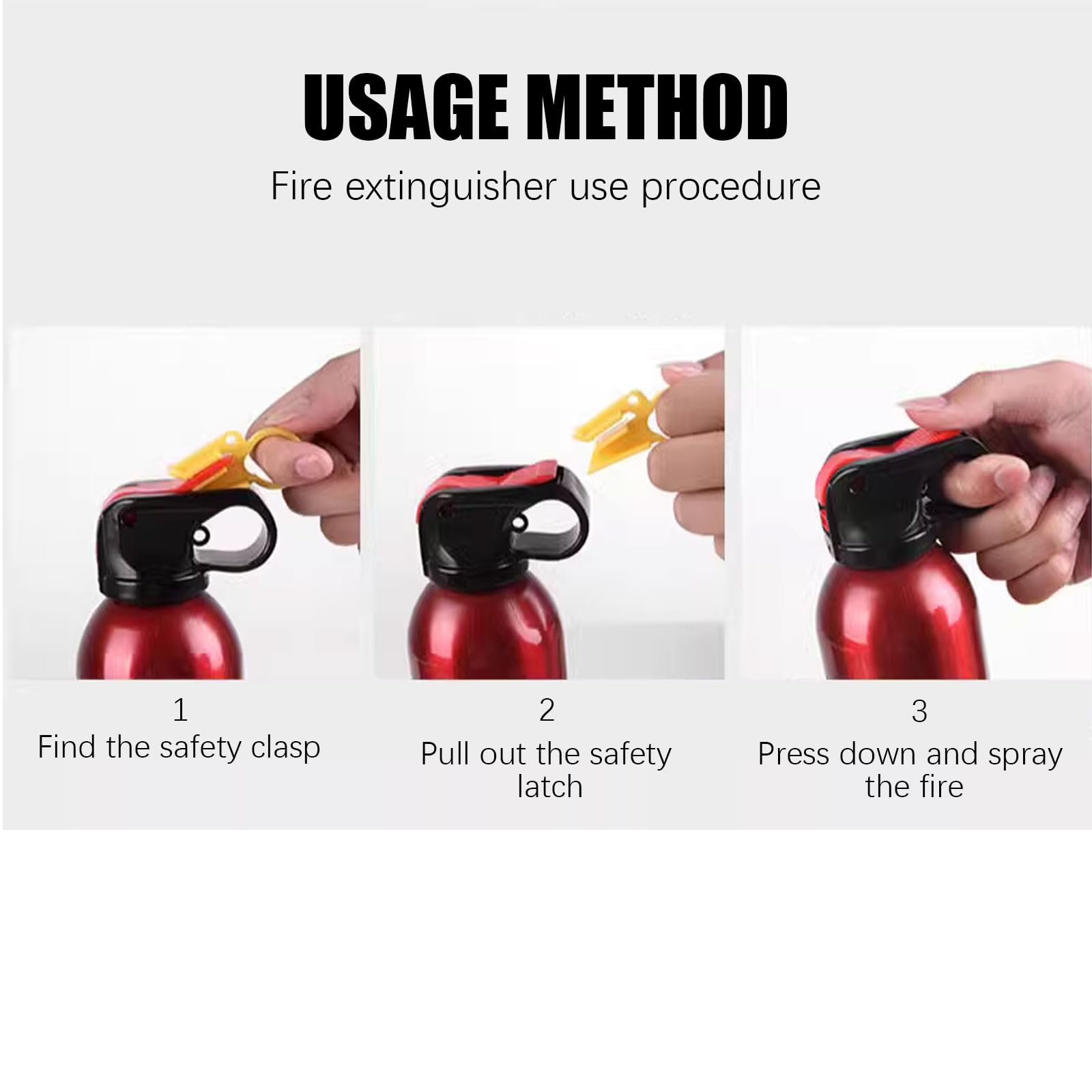 POPFRO Portable Fire Extinguisher | 4-in-1 Small Fire Extinguisher for Home, Garage, Kitchen, Car | For Electric, Textile and Grease Fires | Non-Toxic, Easy Clean | Wall Mount Incl (1PK)