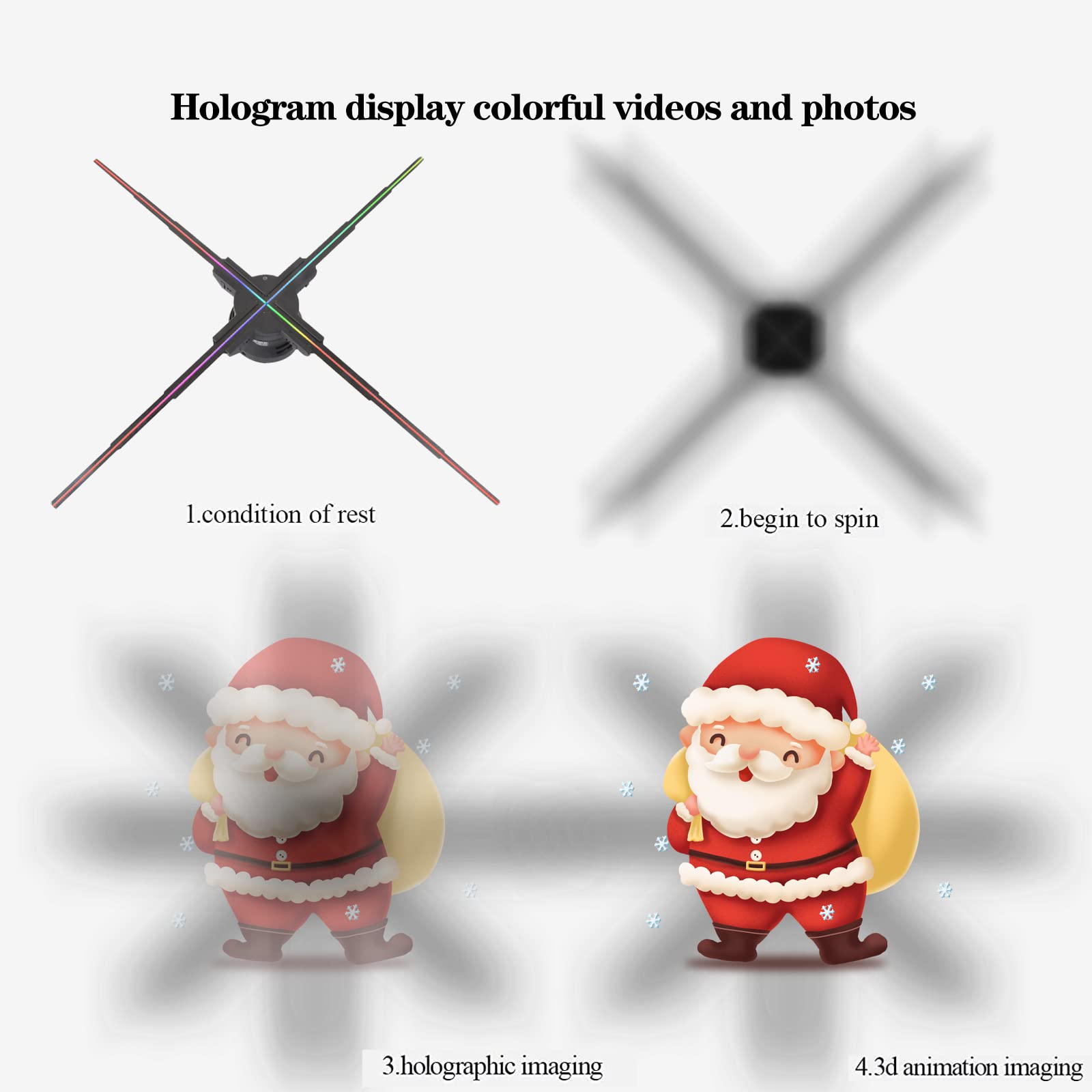 3D Hologram Fan,39.4"Missyou 3D Holographic Projector Holographic Christmas Tree Advertising Display with Remote,Bluetooth,Splicing,1500+ Video Library for Business Store Signs,Bar,Casino,Party