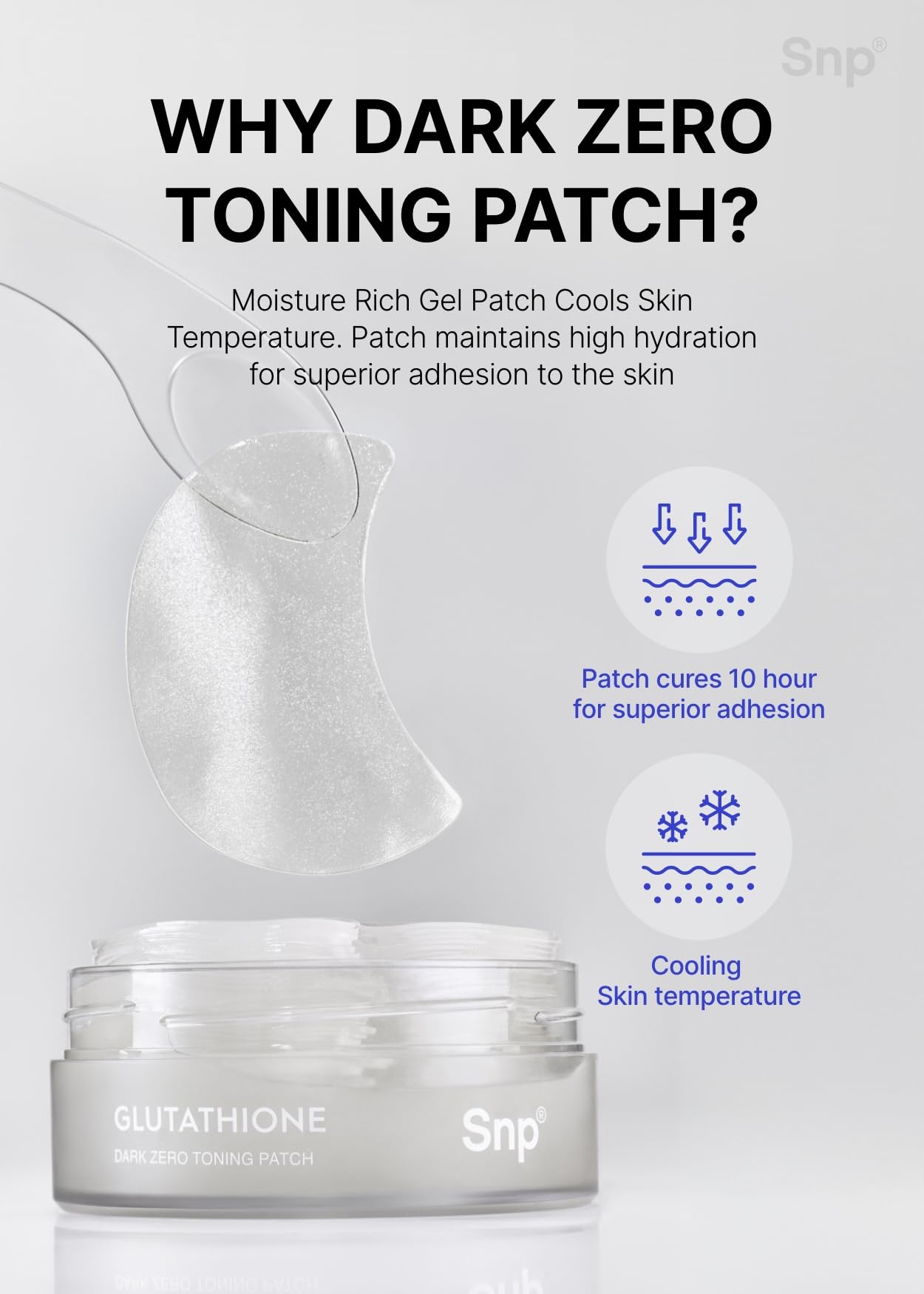 [K Beauty Snp] Glutathione Dark Zero Toning Eye Patch | Brightening Under Eye Patches for Blemishes and Dark Spots | Under Masks for Puffy Eyes and Dark Circles | Korean Skincare | 60 Patches
